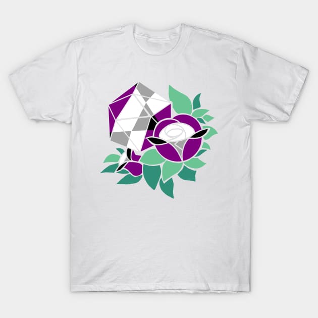 Pretty Poly Rose Aegosexual Pride T-Shirt by thedicegoddess